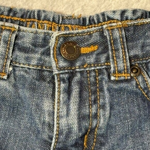 Janie & Jack Infant Jeans 6-12 M Denim Roll Up Hem - Picture 3 of 6